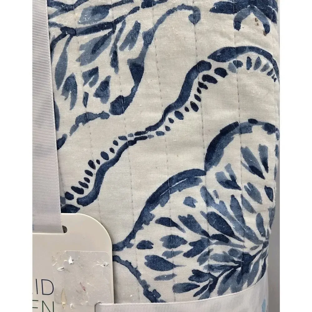 Sigrid Olsen Queen Size Quilt Blue White Reversible All Cotton Cottagecore NWT